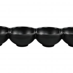 Matt Black Melamine 4-Section Plate