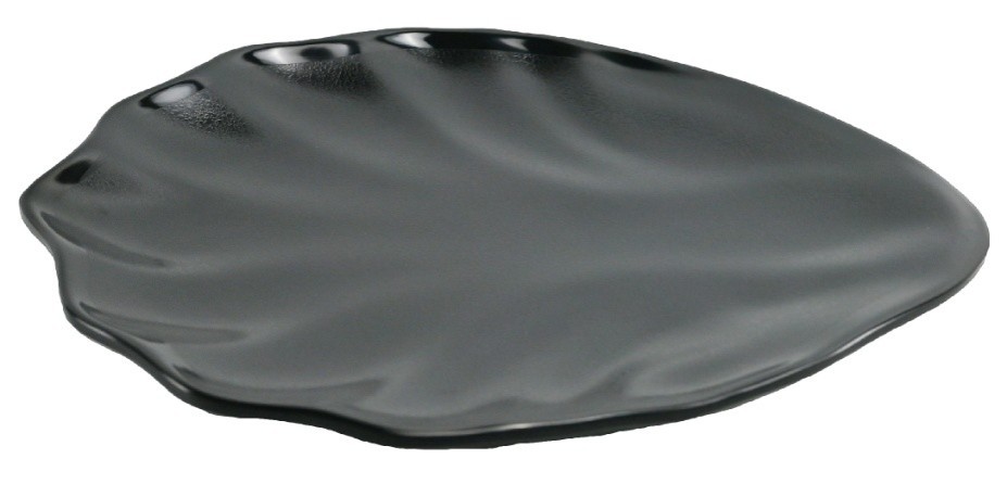 Matt Black Melamine Leaf Plate Matt Black Melamine Leaf Plate