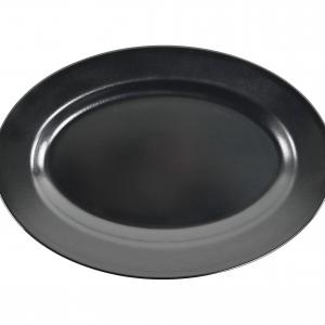 Matt Black Melamine Oval Plate