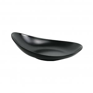 Matt Black Melamine Oval Plate