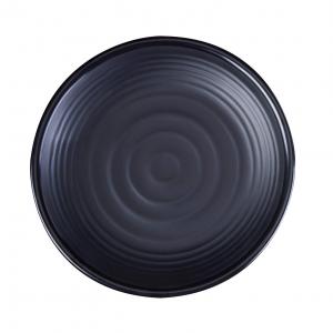 Matt Black Melamine Spiral Plate