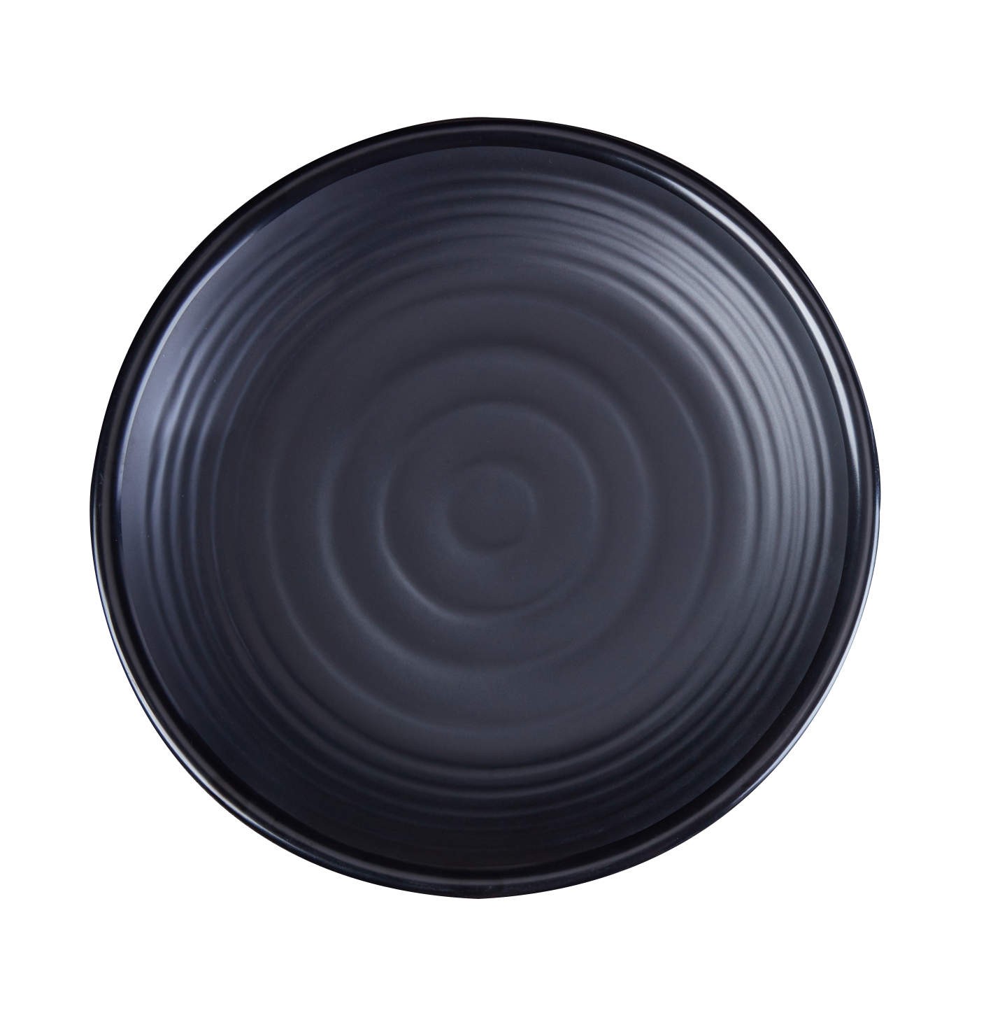 Matt Black Melamine Spiral Plate Matt Black Melamine Spiral Plate