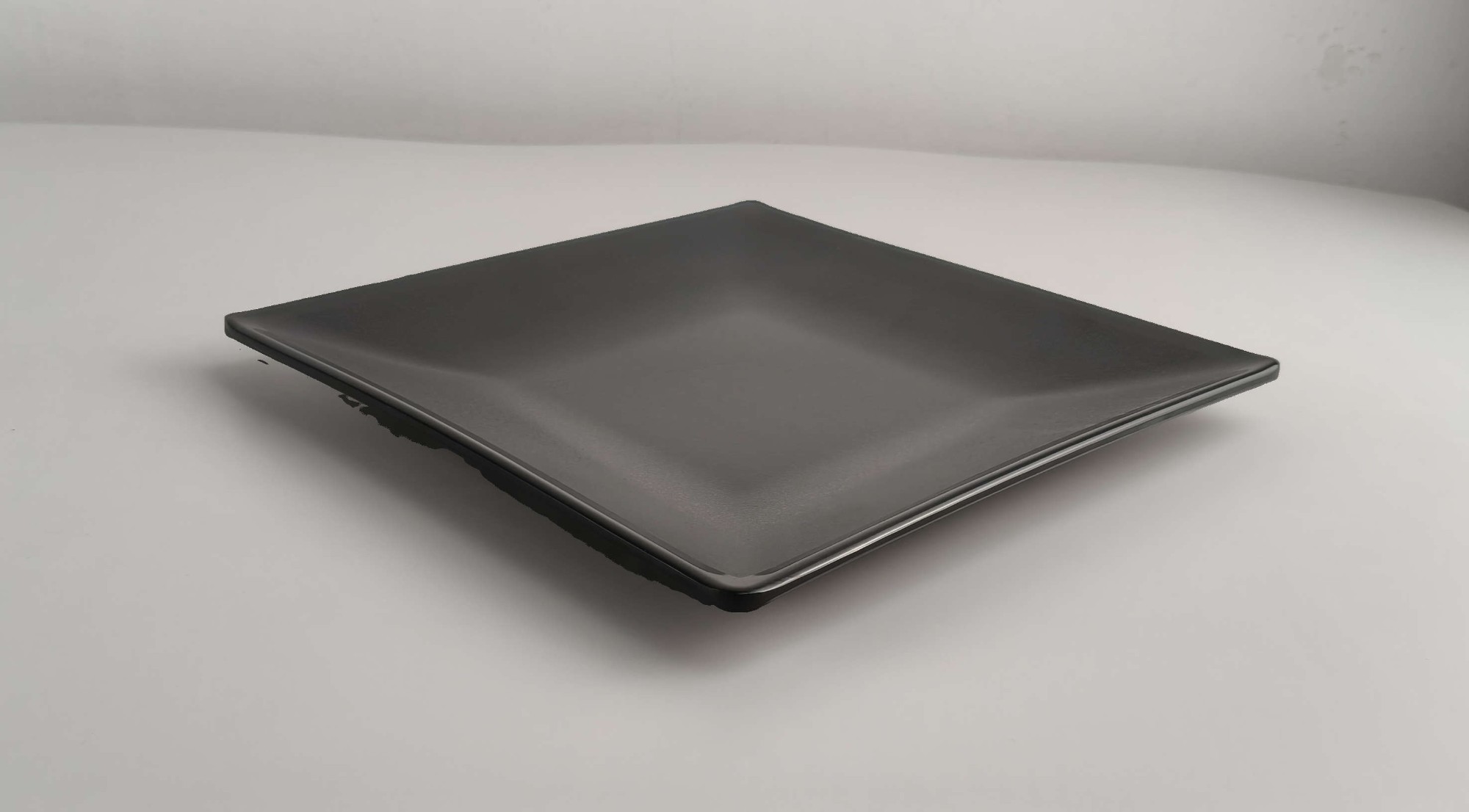 Matt Black Melamine Square Plate Matt Black Melamine Square Plate