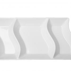 White Melamine GRIDS 'S' SHAPE PLATE