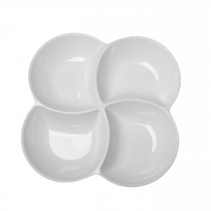 White Melamine Plum Shape Plate