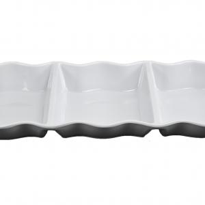 White melamine 3-part plate