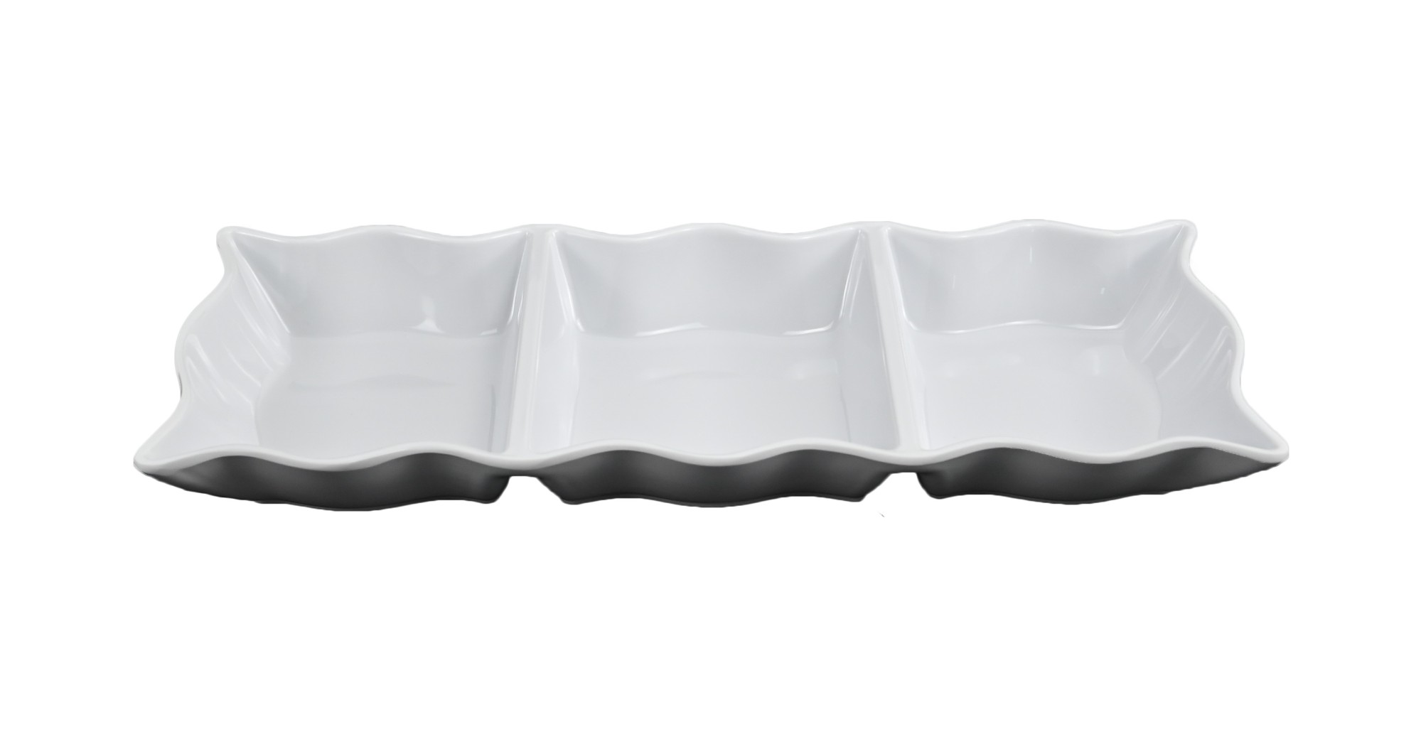 White melamine 3-part plate White melamine 3-part plate