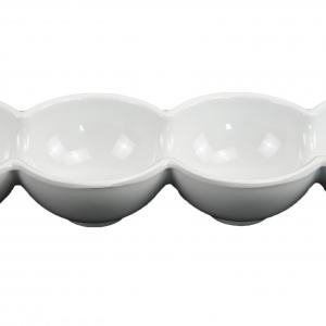 White melamine 4-part dish 