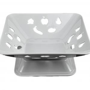 White melamine basket w/stand
