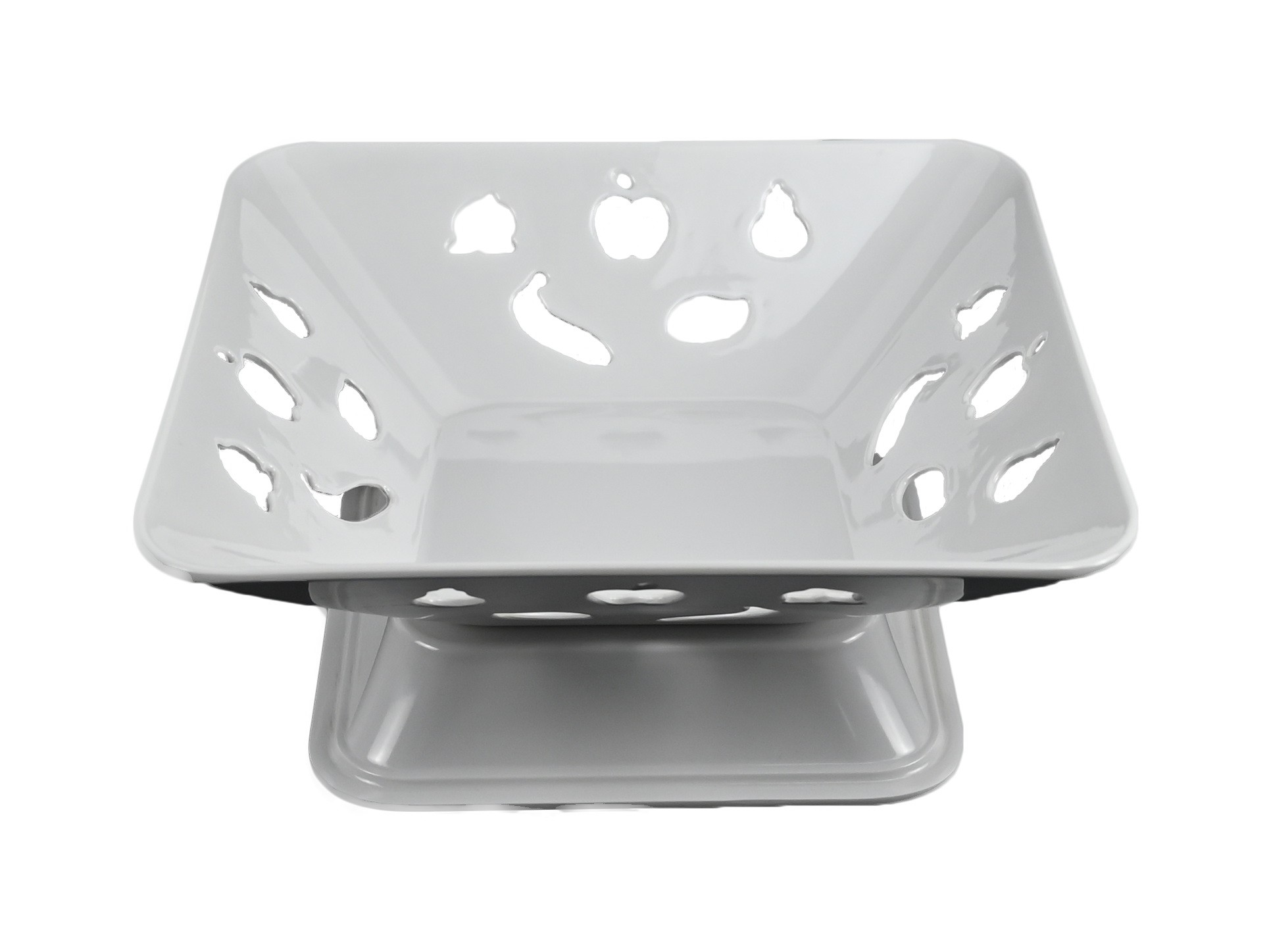 White melamine basket w/stand White melamine basket w/stand