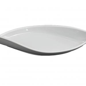 White melamine boat shape plate