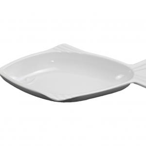 White melamine fish shape plate