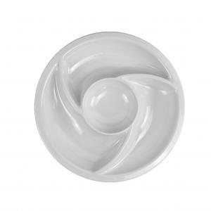 White melamine round devided plate