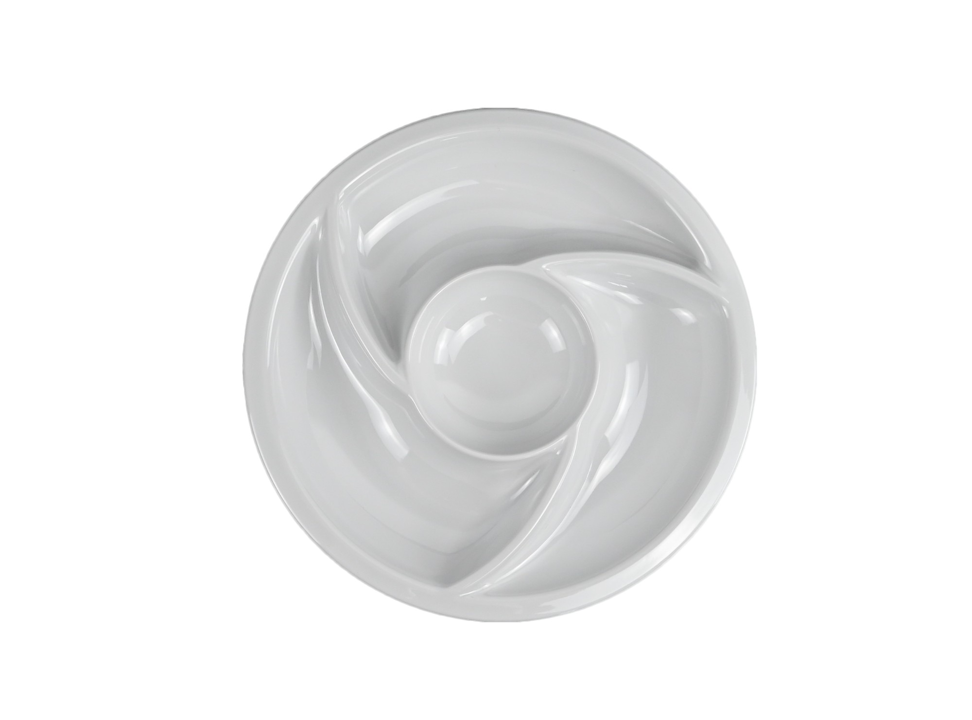 White melamine round devided plate White melamine round devided plate