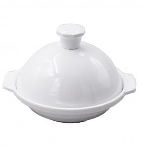 White melamine round thamer bowl with lid