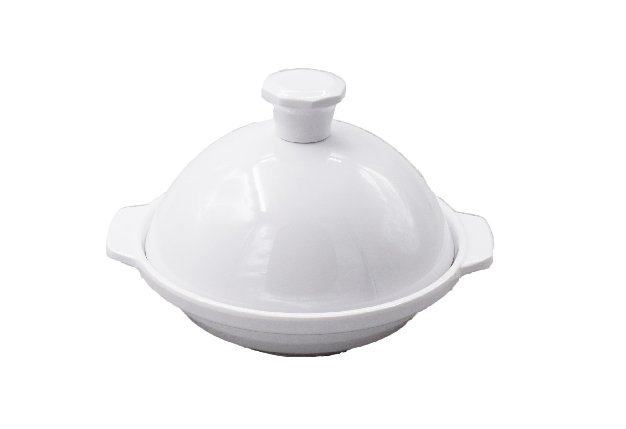 White melamine round thamer bowl with lid White melamine round thamer bowl with lid